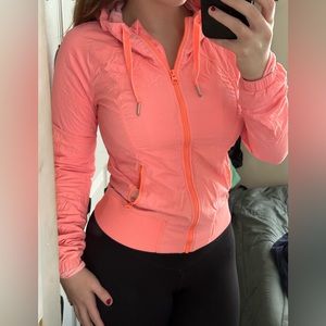 Lululemon Street To Studio Coral Bright Pink Orange Pop Jacket Zip Up Hoodie